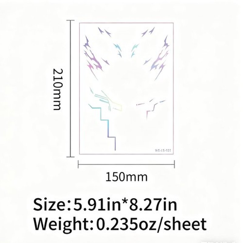 Rumi Tattoos – 4 Holographic Designs, Inspired Anime Temporary Face Tattoos, Waterproof & Skin-Safe for Cosplay, Parties & Festivals (2 Packs)