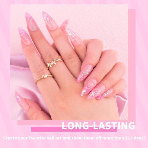 noirwhite Glitter Gel Nail Polish Set -12 Colors Sparkle Sequins Gel Polish Resplendent Colorful Trendy Translucent Glitter Solid Nail Polish Kit Soak Off UV LED for Home DIY Salon with Brush
