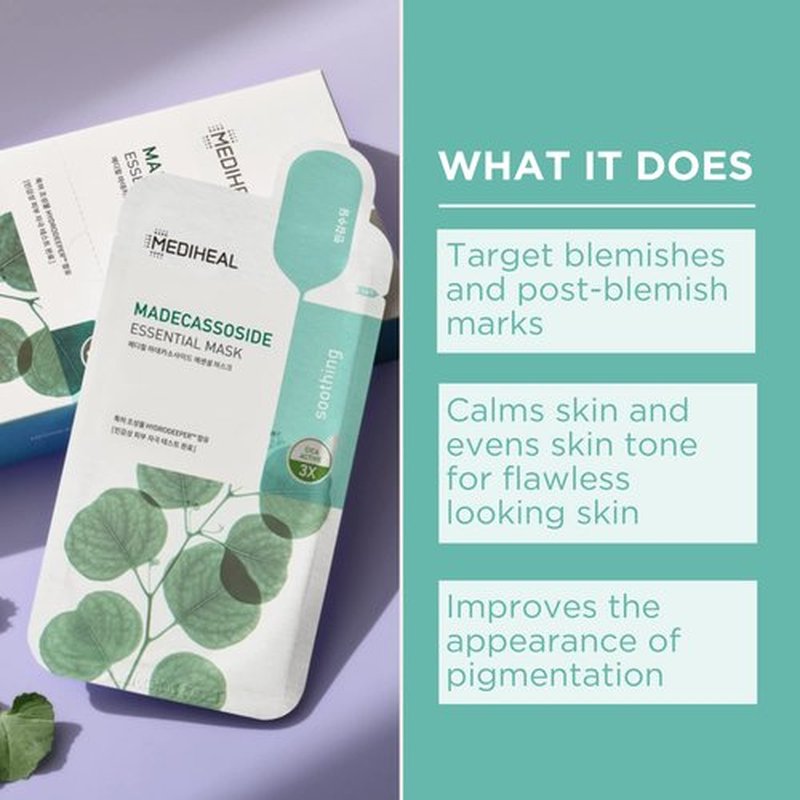 Mediheal Best Korean Sheet Mask - Madecassoside Hydrating Face Mask | 10 Sheets for Sensitive Skin