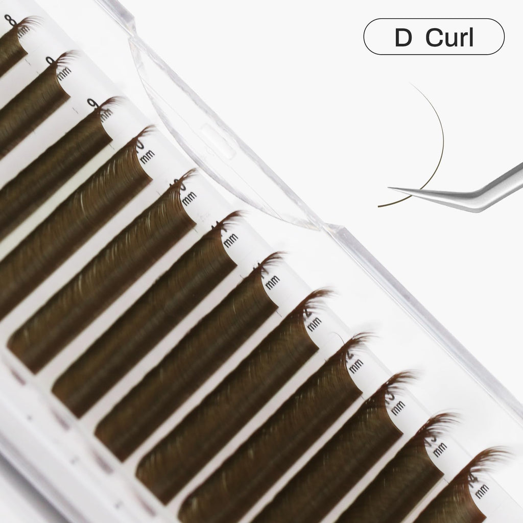 NATUHANA Classic Volume Lash Extensions 0.07 D Curl 8-14mm Mix Tray Brown