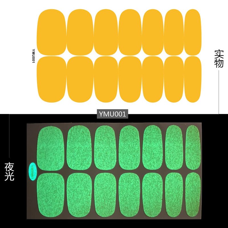XEAOHESY 12 Sheets Luminous Solid Color Nail Polish Strips Self-Adhesive Glow in Dark Gel Nail Strips Fluorescent Bright Color Nail Stickers Full Wraps for Women