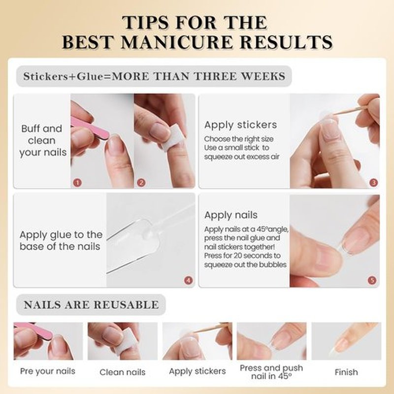 evpct French Tip Press On Nails Short Round Oval, Nude + Wihte Tips, Chrome Glazed Short Round Oval Fake False Press on Nails, Reusable Soft Gel Stick on nail Press ons with Nail Kit, Salon Quality