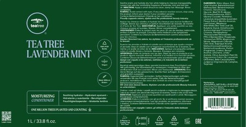 Tea Tree Lavender Mint Shampoo & Conditioner Set - Hydrates & Soothes Coarse, Dry Hair | 33.8 fl. oz