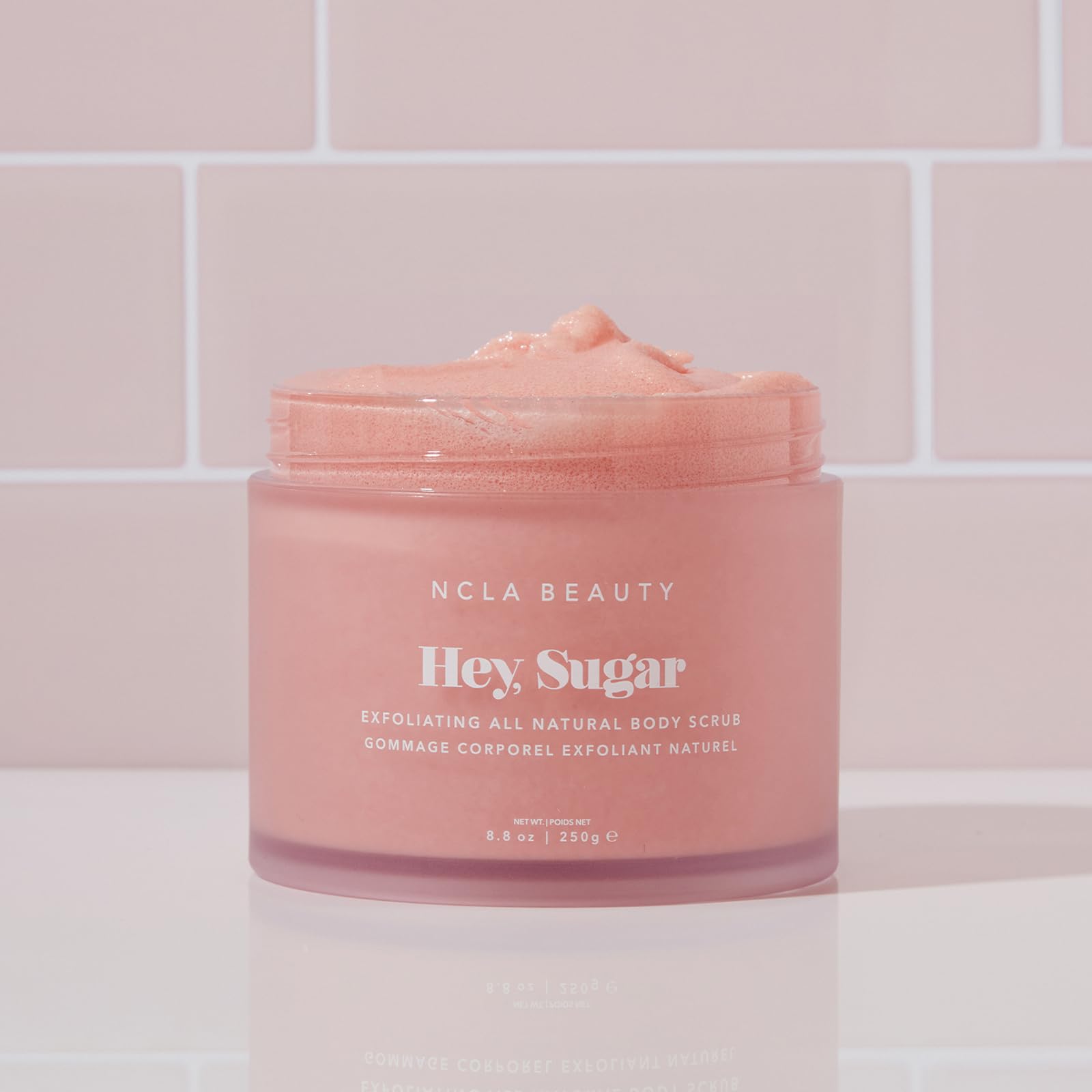 NCLA Beauty Hey Sugar All Natural Body Scrub - Moisturizing, Exfoliating Sugar Scrub - Shea, Cocoa, and Mango Butters - Pink Grapefruit - 8.8 oz