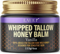 Whipped Tallow Honey Balm Soft Smooth Skin Face 100% Grass-Fed Beef Tallow Body Butter Raw Honey All Skin Type Natural Vanilla Moisturizer for Eczema Rashes Dry Skin Sunburn Treatment for Women