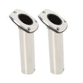 NovelBee 2-Pack Heavy Duty 316 Stainless Steel Fishing Rod Holders Flush Mount 30 Degree withLiner,Gasket (Without Cap)