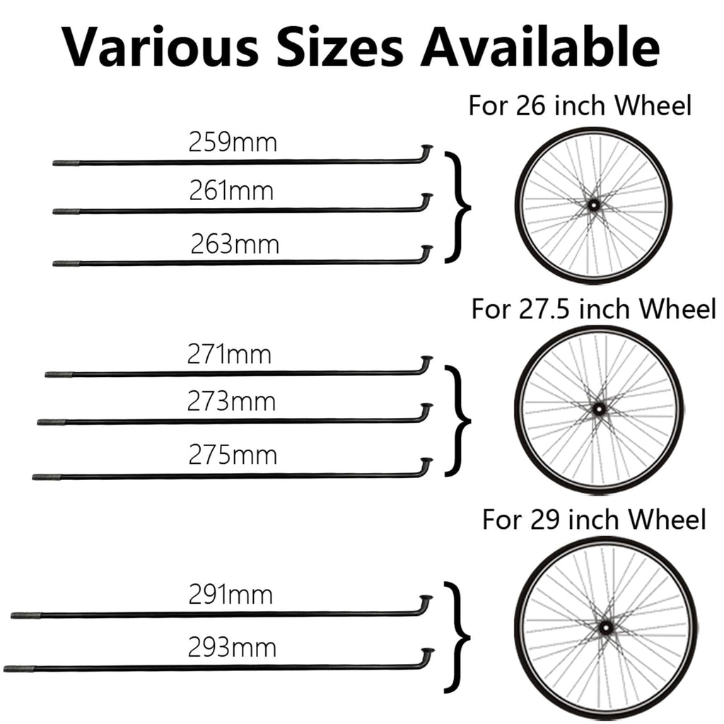 Stainless Steel Spokes and Nipples Bike Spokes，12G Bike Wheel Spokes Carbon Steel Black 10pcs for Mountain Bike Road Bike