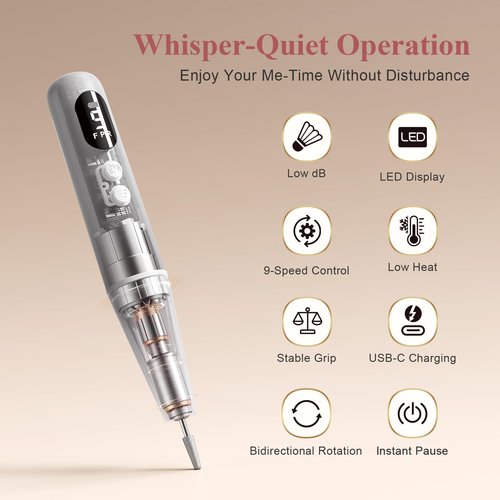 Cordless Nail Drill Kit - 9 Speed Wireless Electric Nail File with LED Display, Portable Nail Drill Machine for Acrylic Gel Nails, Rechargeable 20000RPM Hand Feet Grind Trim Tool for Women Men Baby