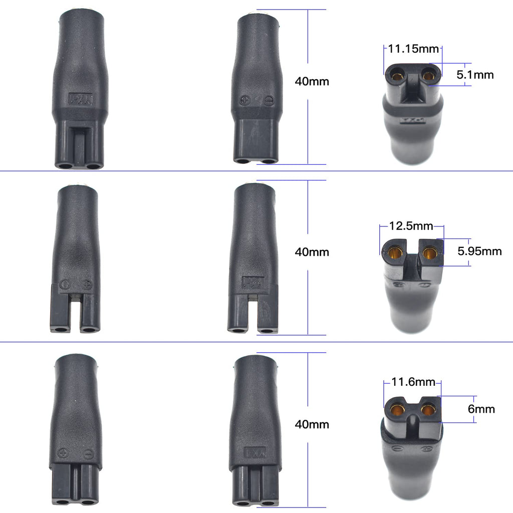 BOEEA 8 PCS Power Cord 5V Replacement Charger USB Adapter Suitable for Hair Clippers, Beard Trimmers, Shavers, Beauty Instruments, Desk Lamps, Purifiers.