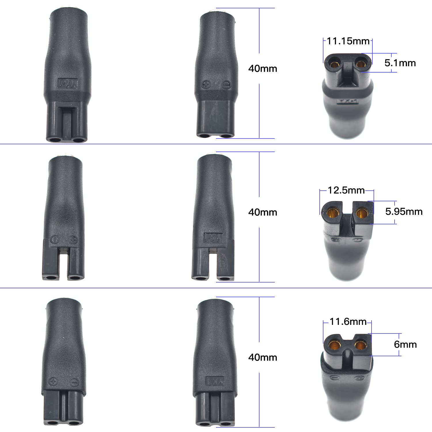 BOEEA 8 PCS Power Cord 5V Replacement Charger USB Adapter Suitable for Hair Clippers, Beard Trimmers, Shavers, Beauty Instruments, Desk Lamps, Purifiers.