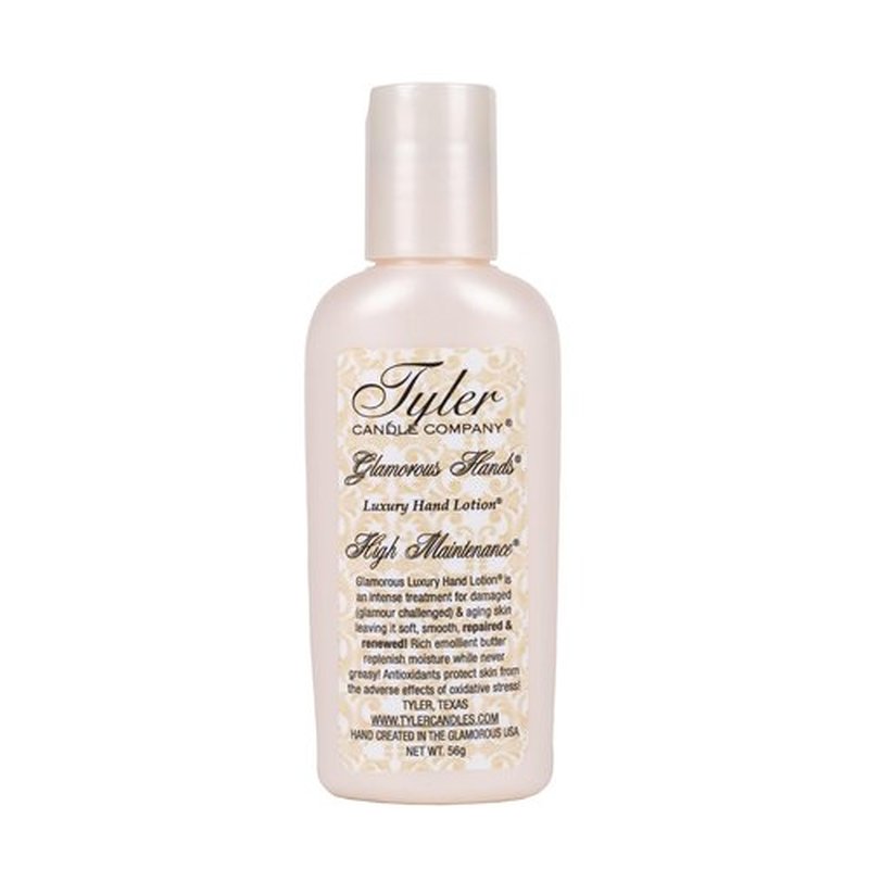 Elanze Designs Tyler Candle DIVA 2 Ounce Hand Lotion and HIGH MAINTENANCE Autoglam Air Freshener Bundle; set of 3