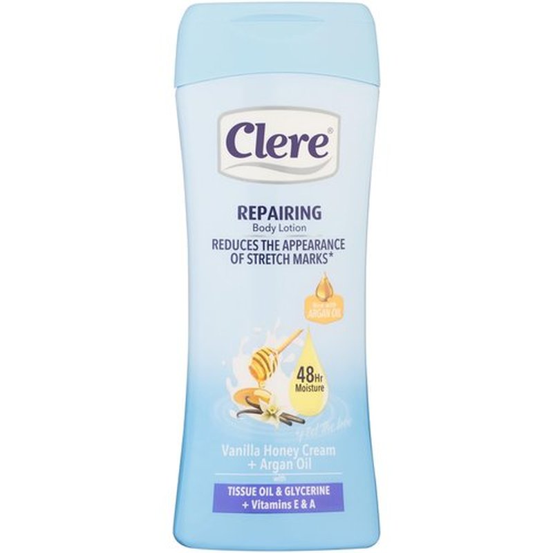 CLERE Repairing Body Lotion - Vanilla Honey Cream + Argan Oil - 400mL