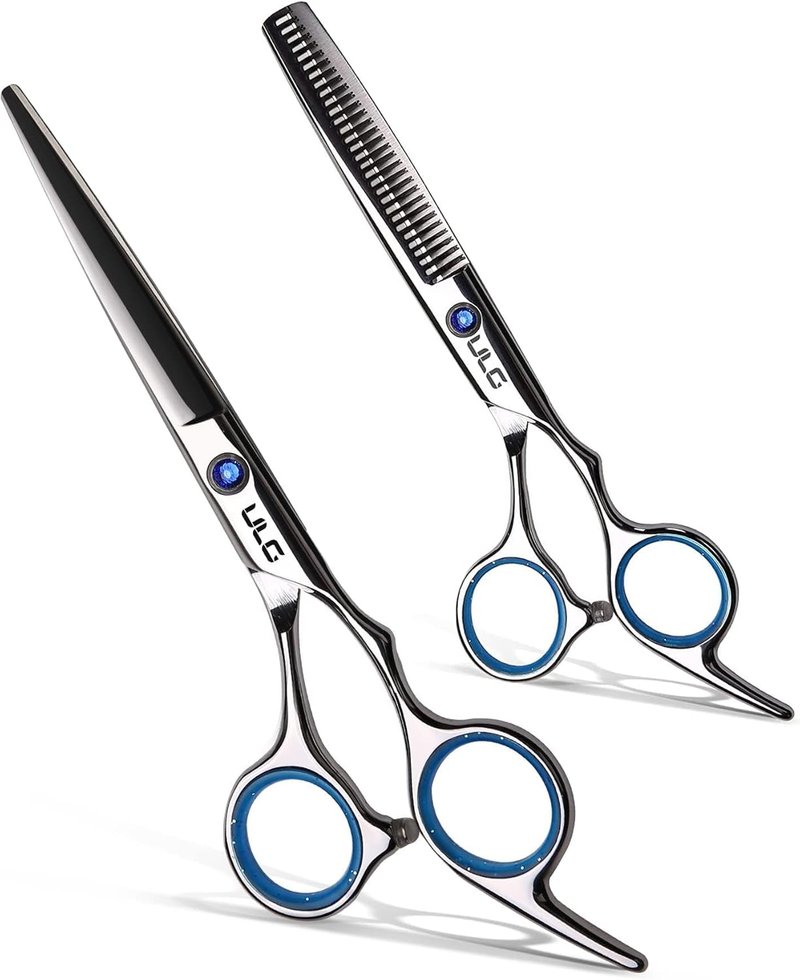 ULG Professional Hair Cutting Scissors & Thinning Shears Kit - Japanese Stainless Steel 6.5 Inch