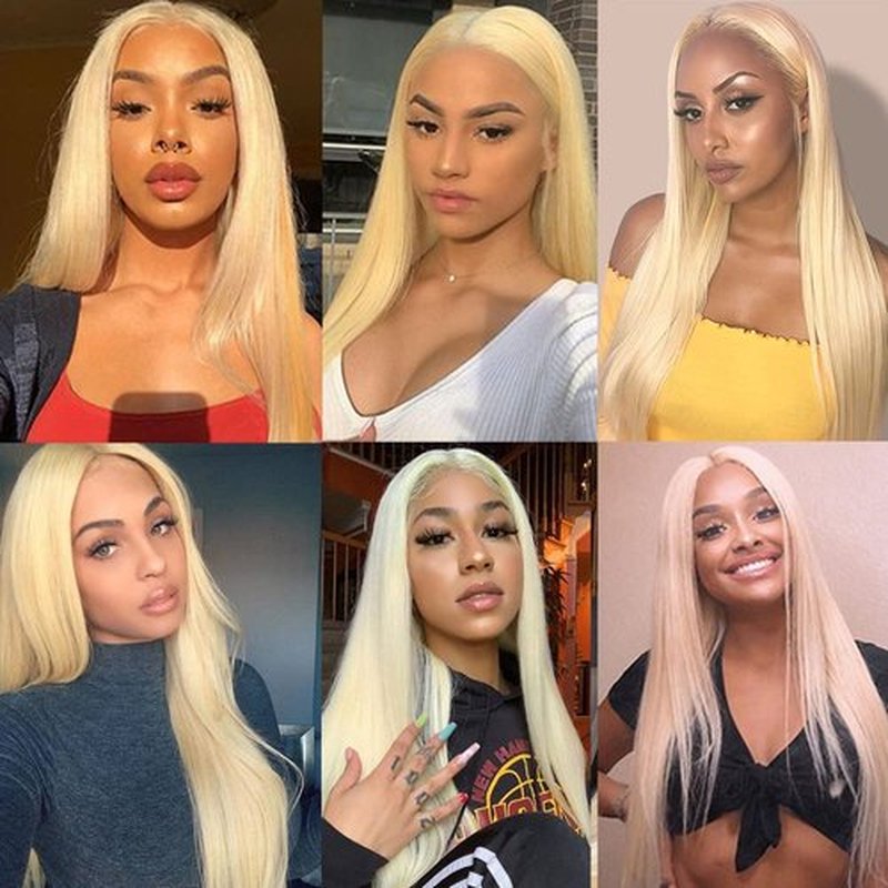 613 Straight Bundles Honey Blonde Human Hair 3 Bundles Brazilian 100% Unprocessed Virgin Extensions Double Weft Bundle 10 12 14 Inch