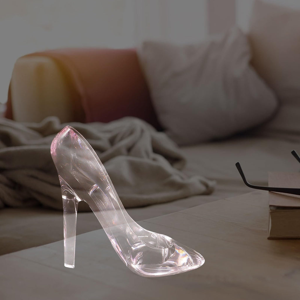 4pcs Princess High Heel Shoe Statue Wedding Heels Table Decorations Clear Christmas Ornaments Princess Inspired Crystal High Heel Collectible Mini Princess Shoes Glass Acrylic