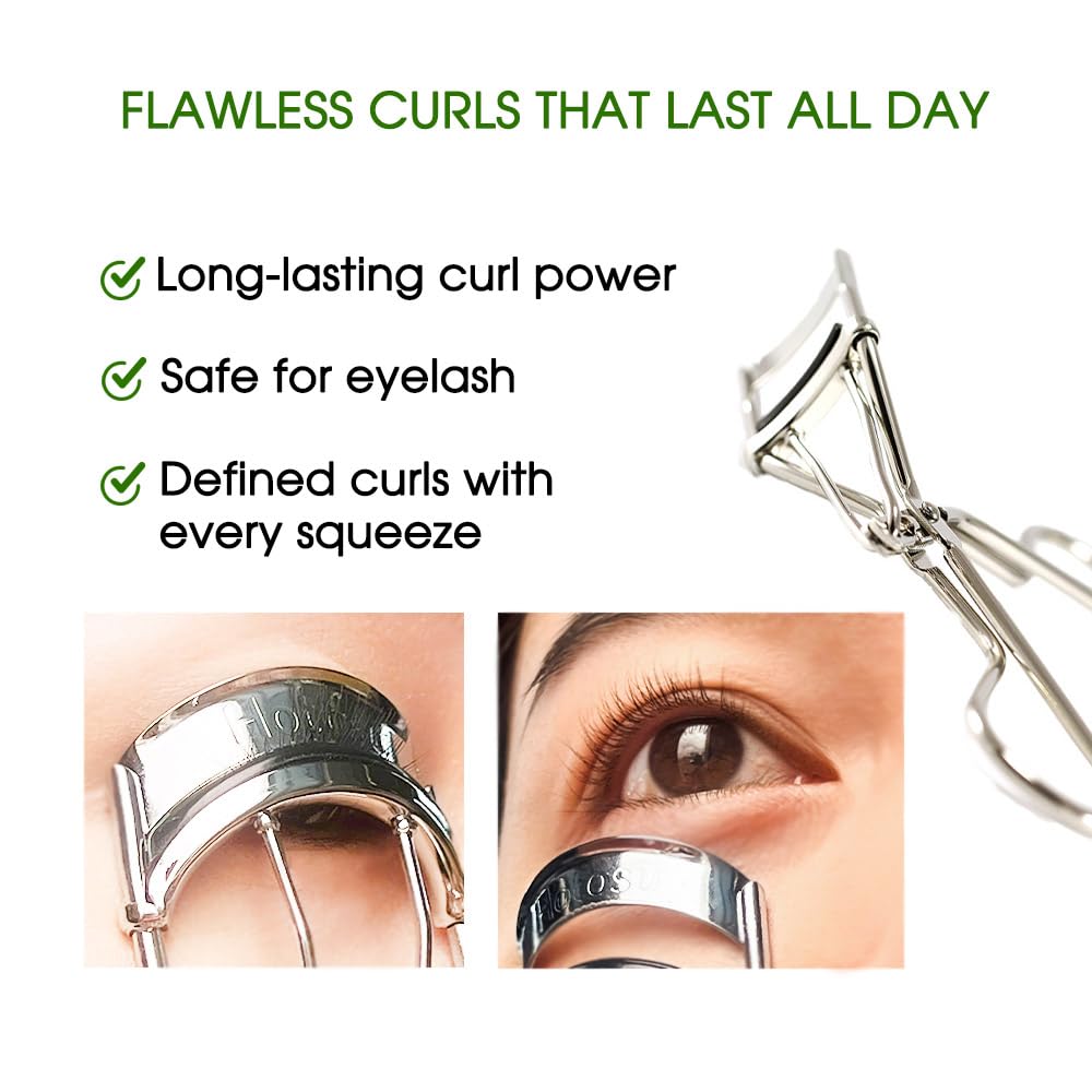Hotosu Stainless Steel Eyelash Curlers, Lash Curler for Long-Lasting Lift