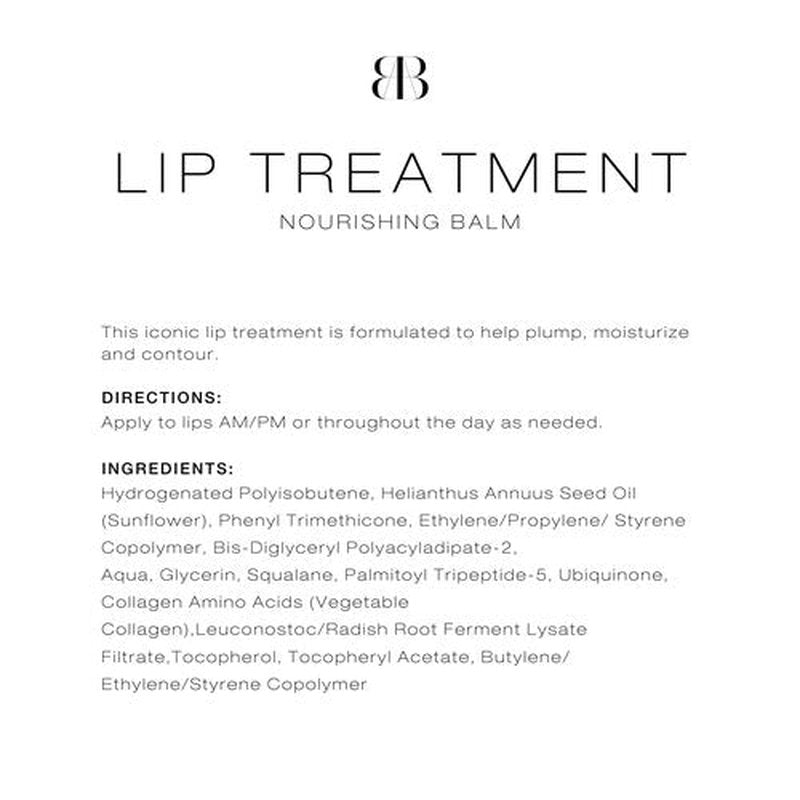 Biba De Sousa Lip Treatment - Moisturizing Balm with Peptides & Squalane for Dry Lips | 0.25 oz Clear