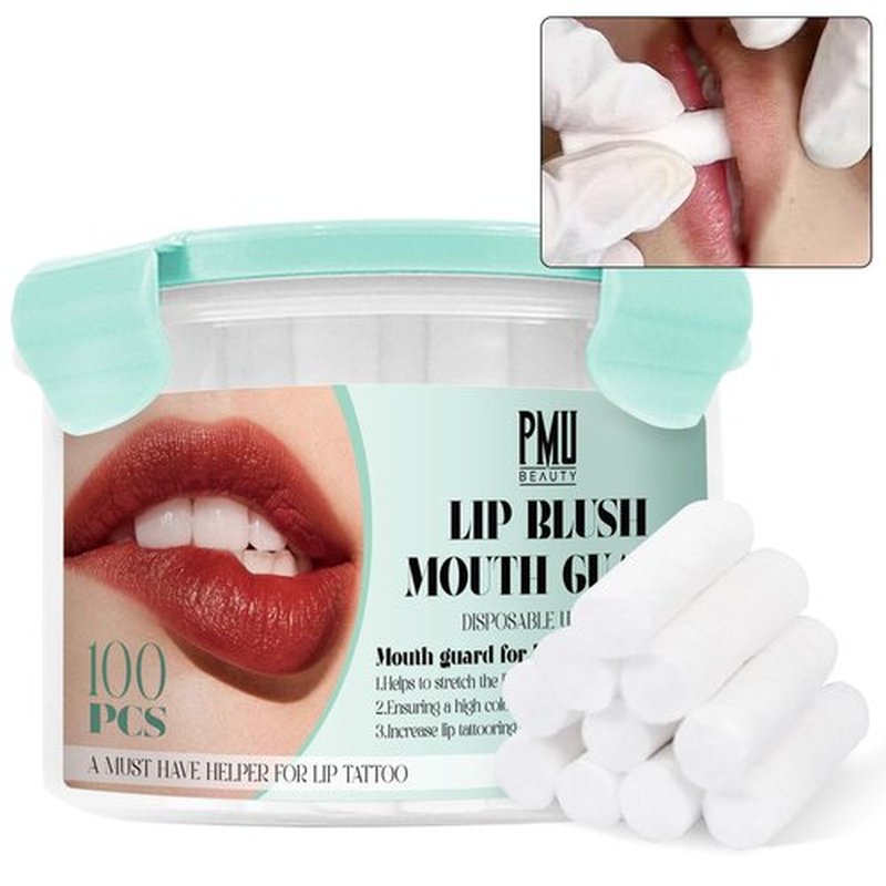 PMUBEAUTY 100pcs Cotton Lip Tattoo Stretching Stick for Easy and Precise Coloring, Enhancing Color, Blushing PMU Supplies, Cleaning Wipes