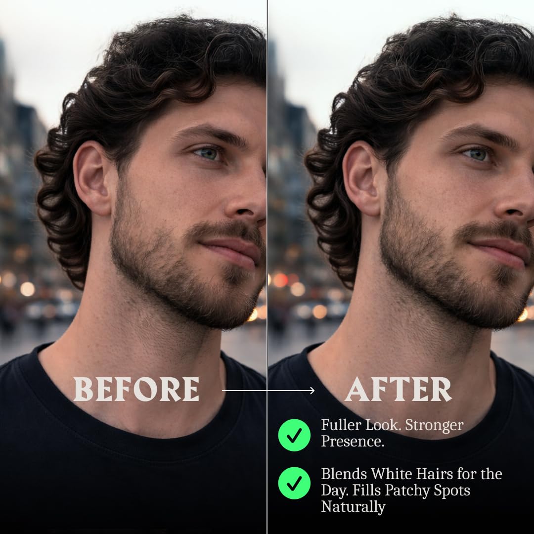 Striking Viking Beard Filler For Men - Medium Black, 2 Pens Pack - Temporary Beard Dye - Waterproof Sweatproof Long Wear Beard Pencil for Touchups & Gap Contouring - Enhances Facial Hair