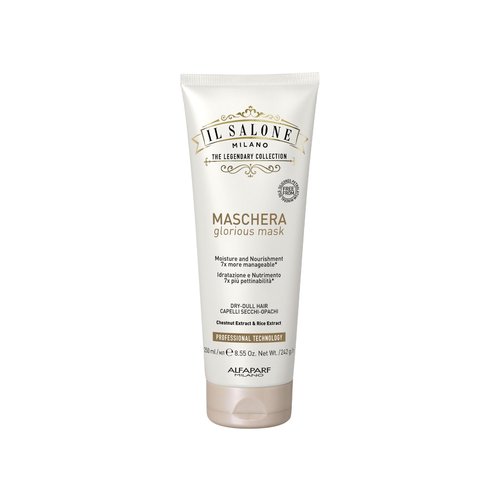 Il Salone Milano Professional Glorious Mask - Hydrating Hair Mask for Dry Hair - Increases Nourishment & Combability with Chestnut Extract & Rice Extract - Salon-Quality Hair Care (8.55 oz / 250 ml)