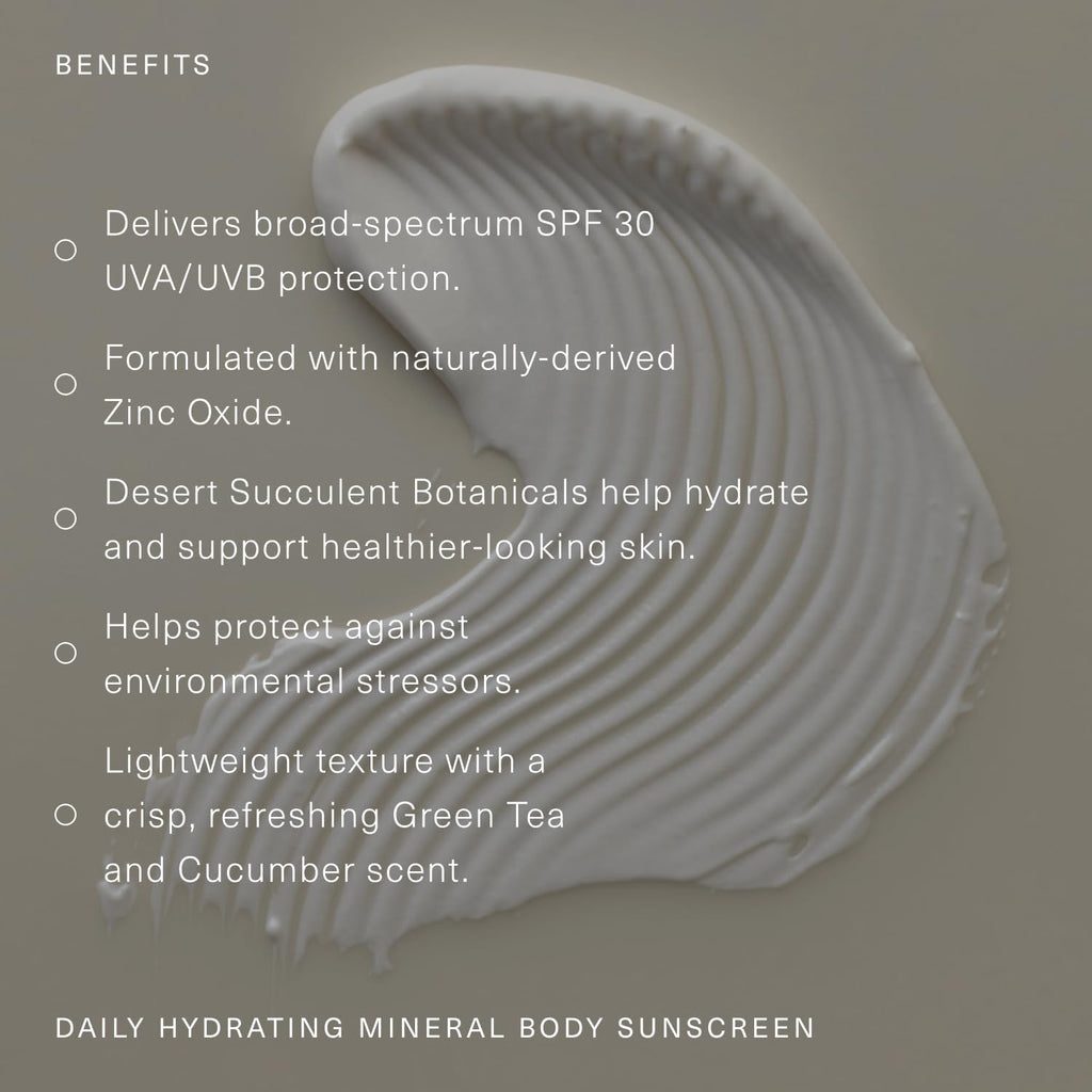 Oak Essentials Daily Hydrating Mineral Body Sunscreen SPF 30, Broad Spectrum 11% Non-Nano Zinc Oxide Sunblock, Lightweight Mineral Sunscreen for Dry Skin, Fast-Absorbing, Non-Greasy Finish