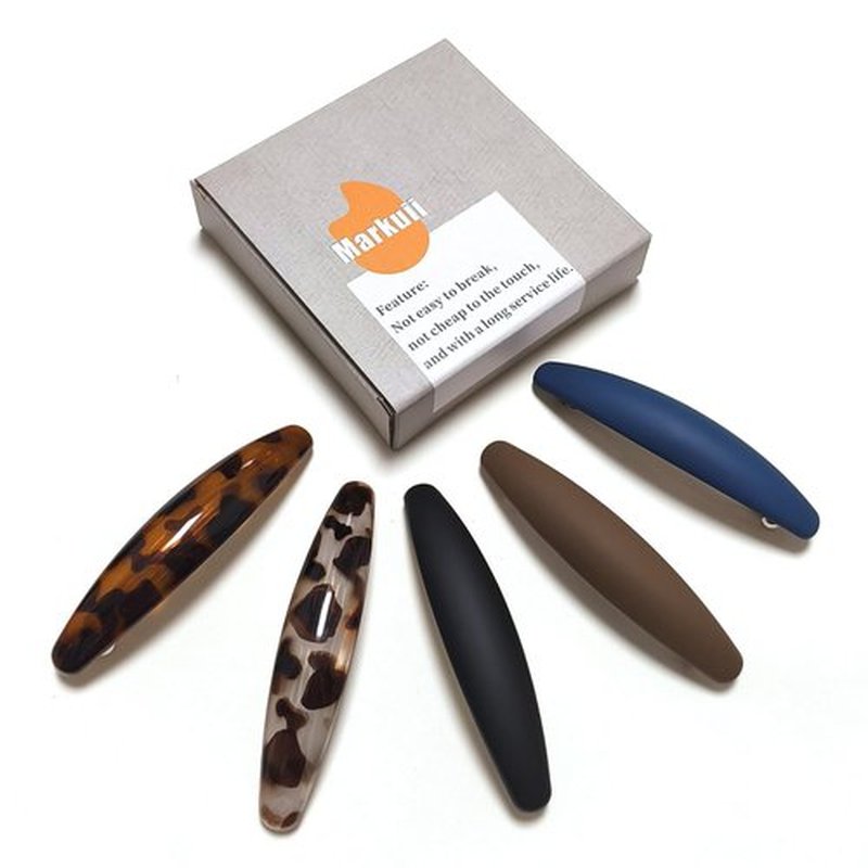 Markuii Large Hair Barrette 4 Inch No Slip Not Easy to Break French Hair Clips for Women Thick to Thin Hair, 5 Pack