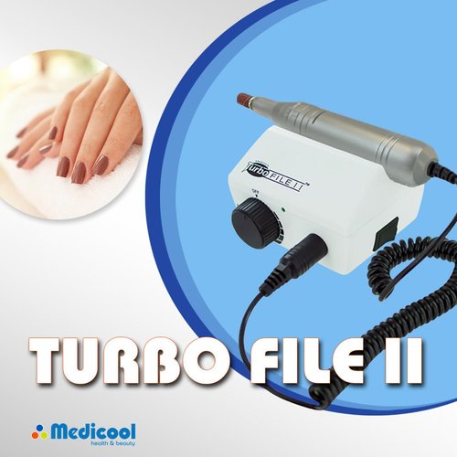 Medicool Turbo File II 30,000 RPM Lightweight Quiet No Vibration with Trimming Shaping Cuticle Bit Kit 2 | TURBOFLEII+FBK2