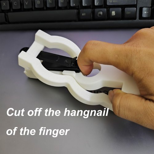 One-Handed Nail Clippers for Elderly or People with a Limb Difference or One-Sided Weakness, Such as Stroke Survivors to Cut Nails Independently (White)