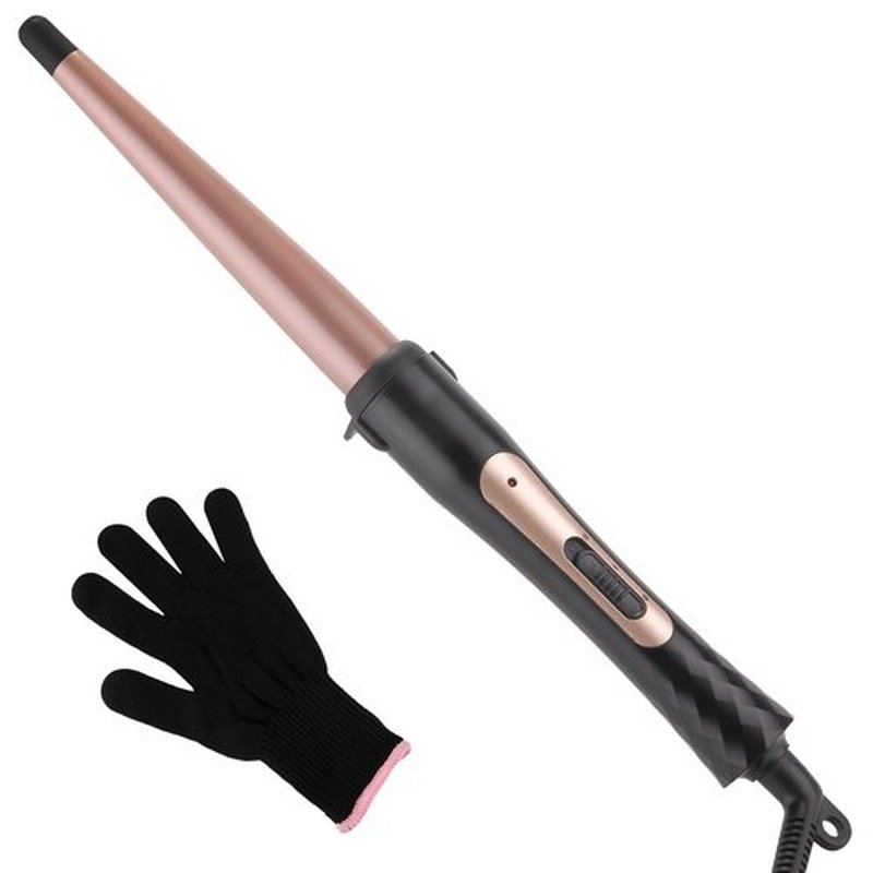 MCODON Tapered Curling Wand 1/2-Inch to 1-Inch Tourmaline Ceramic Barrel Professional Wand Curling Iron for Short Medium Long Hair Two Temperature Settings Dual Voltage Auto Shut-Off