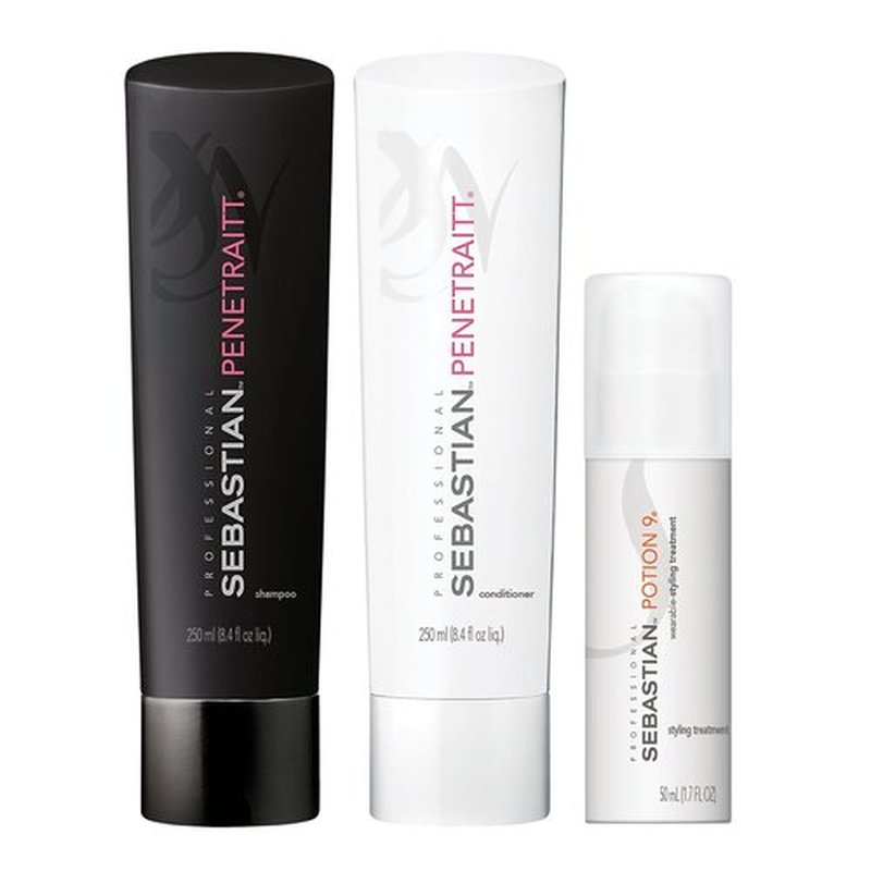 Sebastian Professional Shampoo & Conditioner Set - 8.4 fl oz with Trial Size Potion 9 Leave-In Treatment - 1.7 fl oz