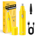 IWR Nose Hair Trimmer, Rechargeable Nose Hair Trimmer for Men Women with Cleaning Brush, Multifunctional Nose and Ear Hair Trimmer Improved Stainless Steel Replaceable Blade （Yellow）