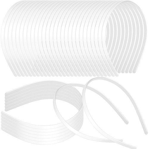 Shappy 40 Pcs 1cm White Plastic Headbands Thin Skinny Headbands for Women Plain DIY Hair Accessories Plastic Teeth Comb Hair Accessories