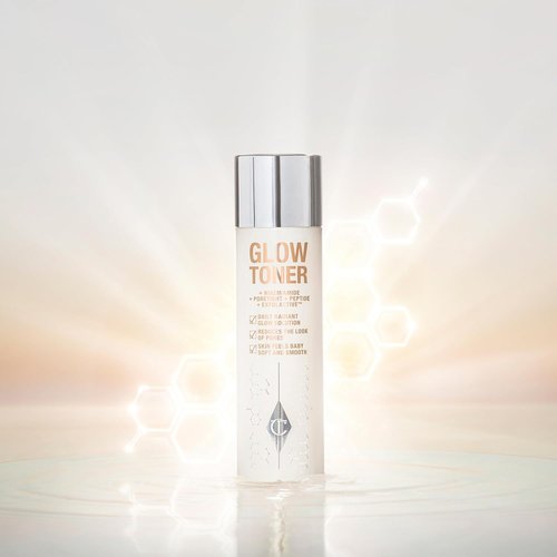 Charlotte Tilbury Glow Face Toner - Exfoliating Toner for Oily Skin - Reduces Pores & Hydrates - Rose & Lemon Scented