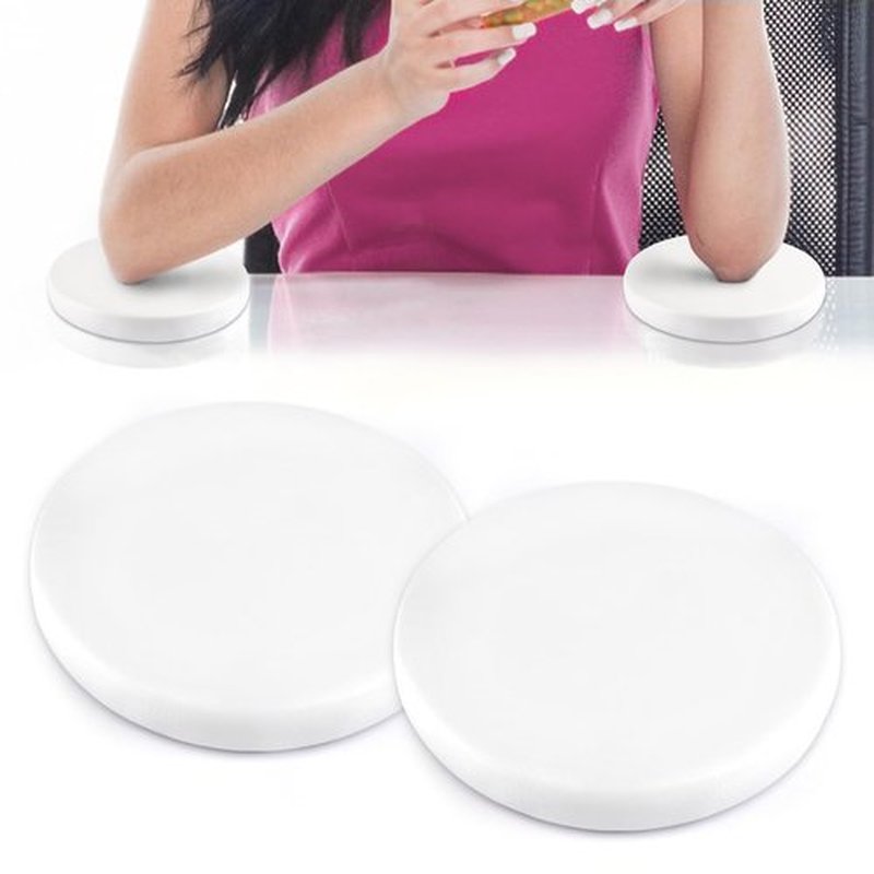 2PCS Elbow Rest Pads for Desk, TOROKOM Ergonomic Arm Rest Pads with Non-Slip Base, Elbow Rest for Nail Tech, Arm & Wrist Rest Cushioning Pads for Office Computer Relax Supplies (White)
