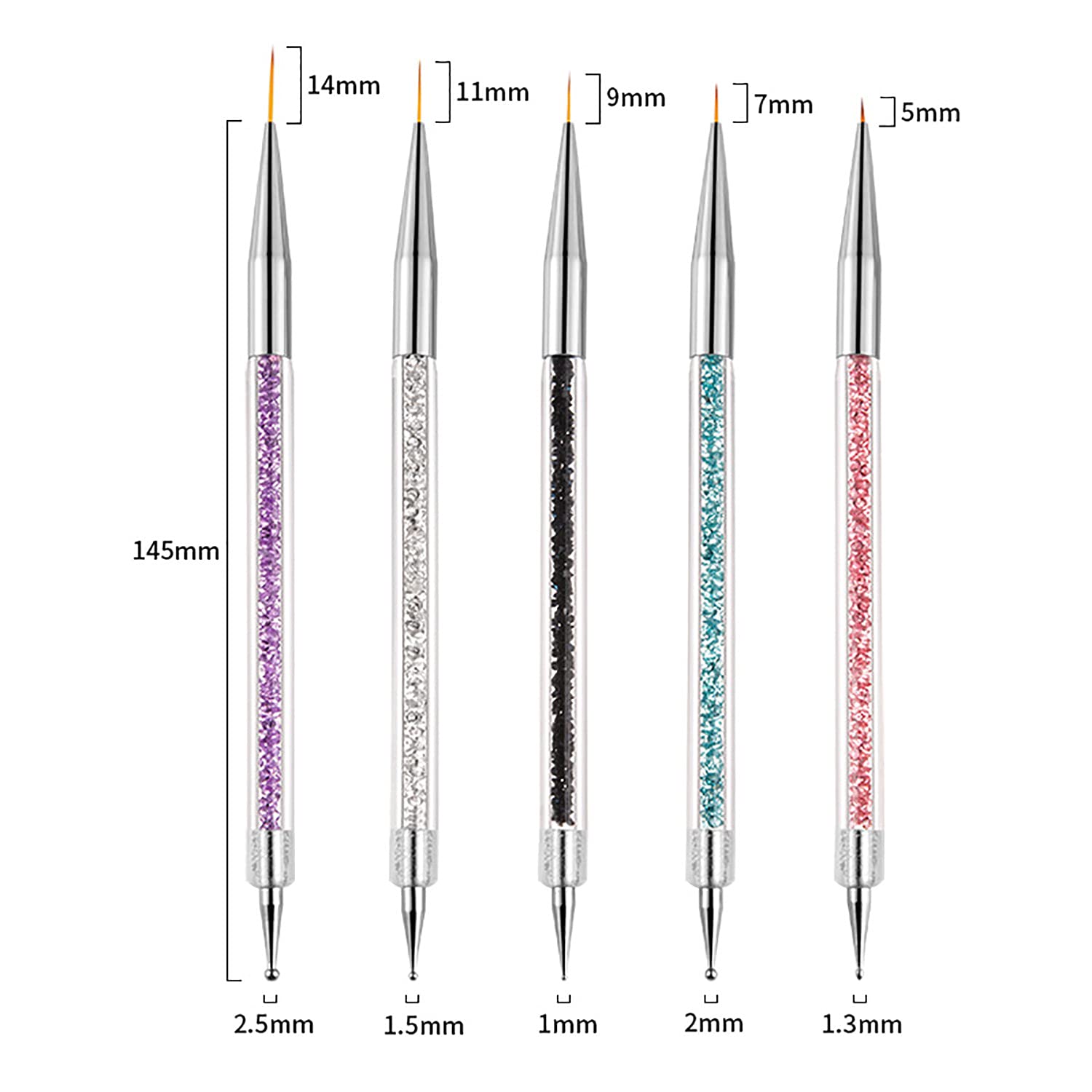 WOKOTO 8 Pcs Ombre Nail Brush Nail Art Brushes Set With 4 Nail Sponges Tips Ombre Brush For Gel Nails Gradient Nail Brushes For Ombre Acrylic Nail Art Liner Brushes Dotting Tools With Different Size