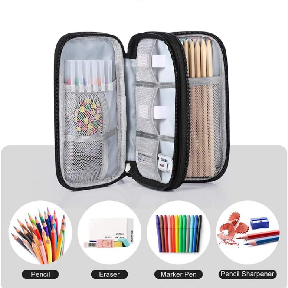 Yiasangly Electronic Organizer Bag, Waterproof Portable Travel Cable Storage Bag, Multifunctional Cord Storage Case for USB Drive, Dard Drive, Power Bank, Charger, Mouse, USB Cable, Headphones - Black
