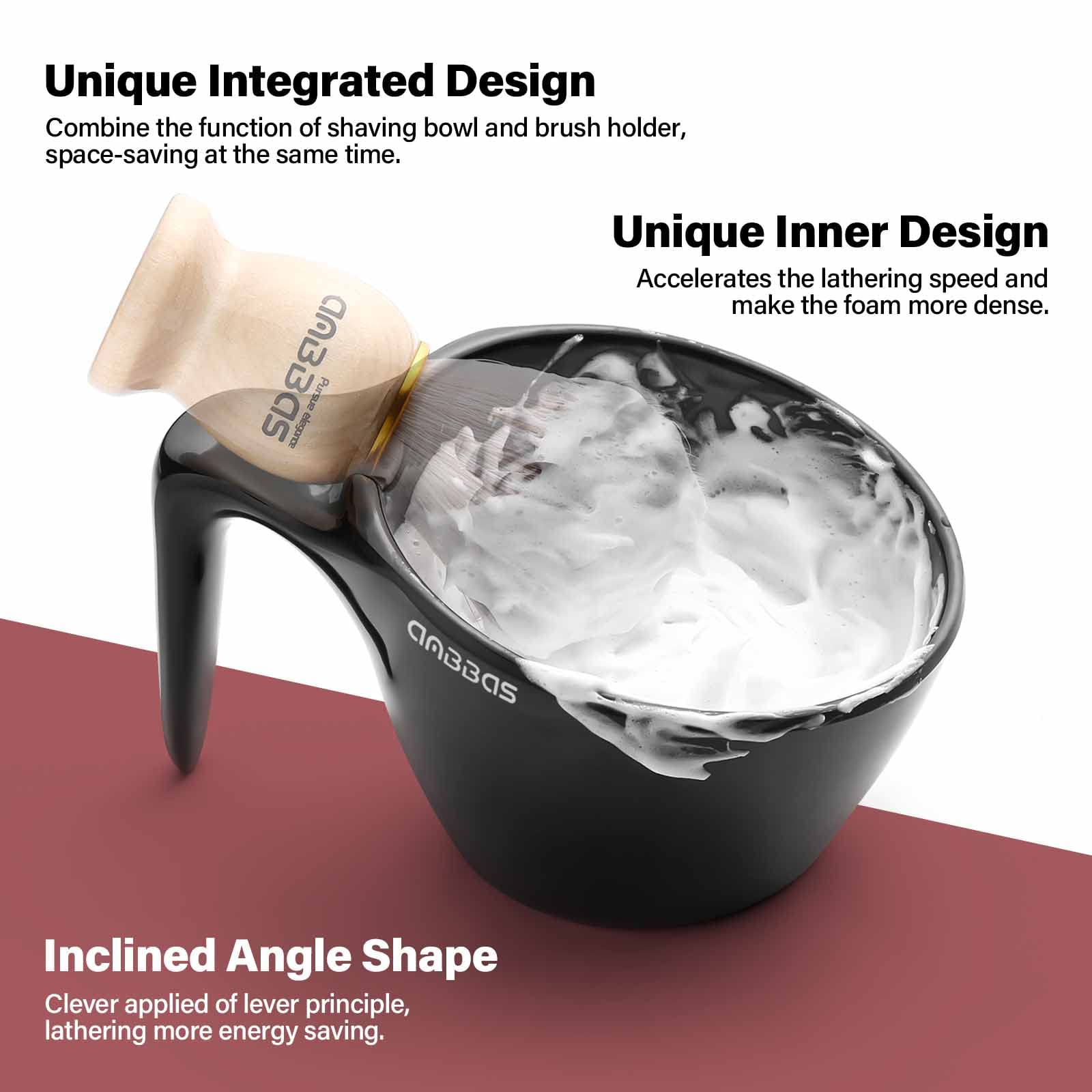 Anbbas Synthetic Badger Shaving Brush with Nylon Bristles,Melamine POP Mug for Lathering and 100g Shaving Soap for Men Close Shave,Women Girls Hair Removal