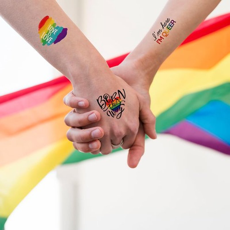 256PCS Pride Day Rainbow Tattoos – Love Gay LGBT Flag Stickers Parades Party Favors Supplies Decorations