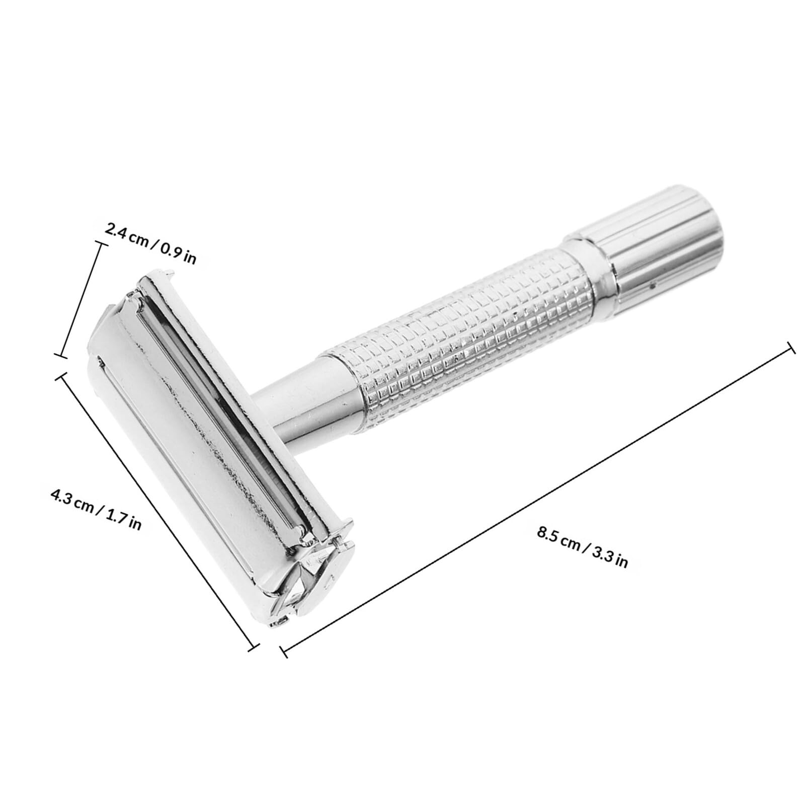 KALLORY Manual Safety Razor Double Edge Butterfly Open Shaving Cutter with Replaceable Blades Stainless Steel Old Style Beard Shaver for Men Facial Hair Removal