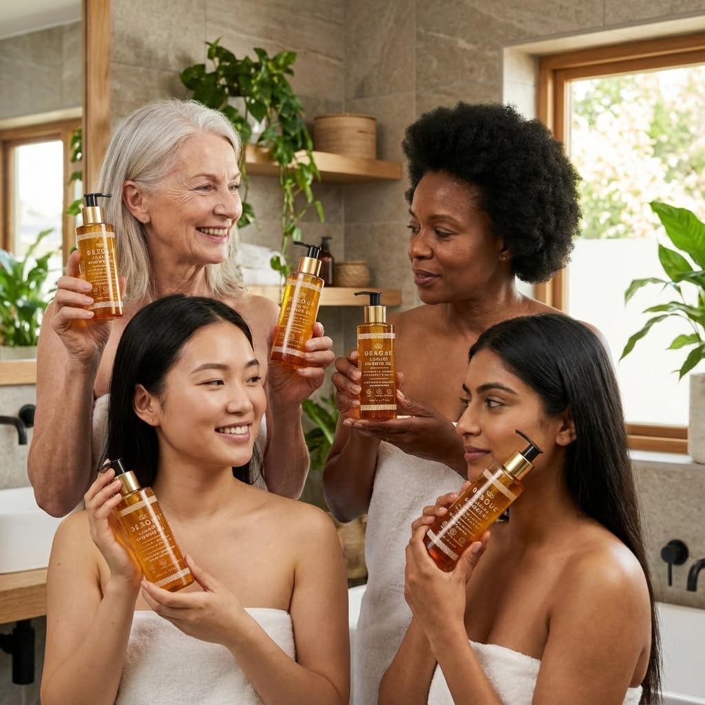 Besque Luxury Shower Oil, 5.1 FL OZ, Natural Hydrating Body Wash for Women with Sweet Almond, Rosehip & Evening Primrose & Vitamin E, Gentle Oil Cleanser for Sensitive, Dry & Aging Skin - Pack of 1