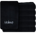 Vnoss Makeup Towels - Pack of 6 - Ultra Soft & Gentle Microfiber Coral Fleece Washcloth Face Make Up Remover, 13 x 13 in, Black
