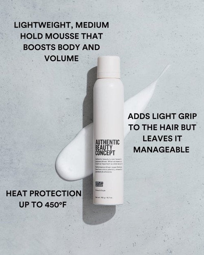Authentic Beauty Concept Amplify Mousse - Volumizing Styling Mousse for All Hair Types | 6.7 oz