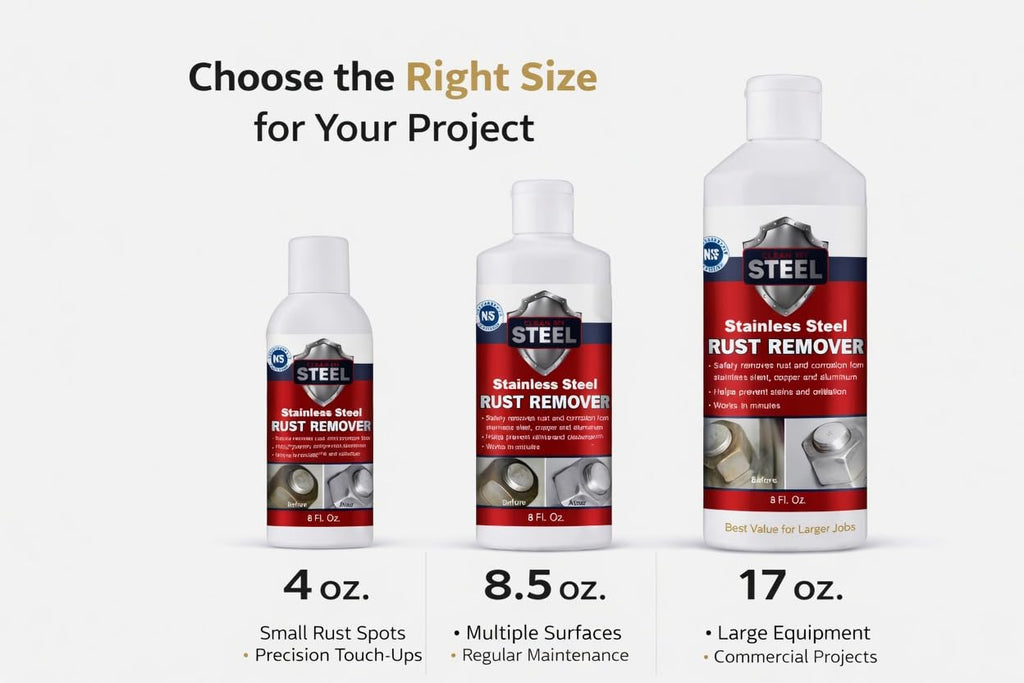 CLEAN MY STEEL Stainless Steel Rust Remover – Food Area Safe Cleaner, 4 oz