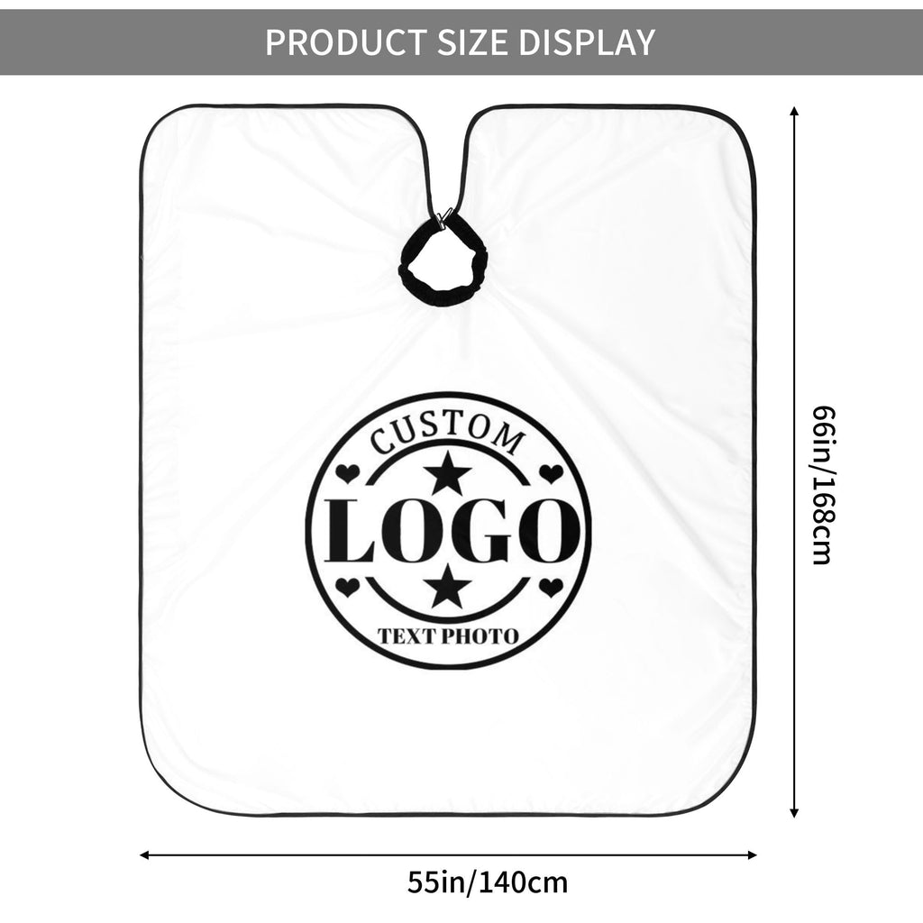 Custom Barber Cape Personalized Logo Text Photo Hair Cutting Cape Salon Haircut Kit Hairdressing Apron for Barbershop White