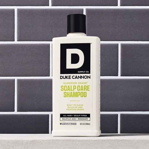 Duke Cannon Superior Grade Scalp Care Shampoo for Men, 14 oz – Salicylic Acid for Build-Up Removal, Rosemary & Arnica for Scalp Soothing, Wheat Protein for Strength, Sulfate-Free