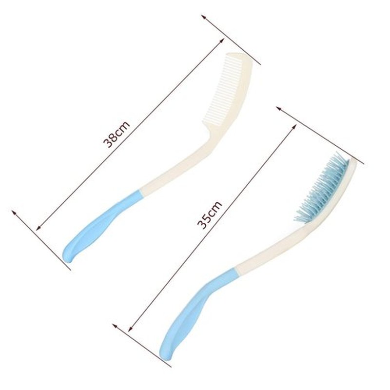 Makihoma Long Reach Handled Comb and Hair Brush Set