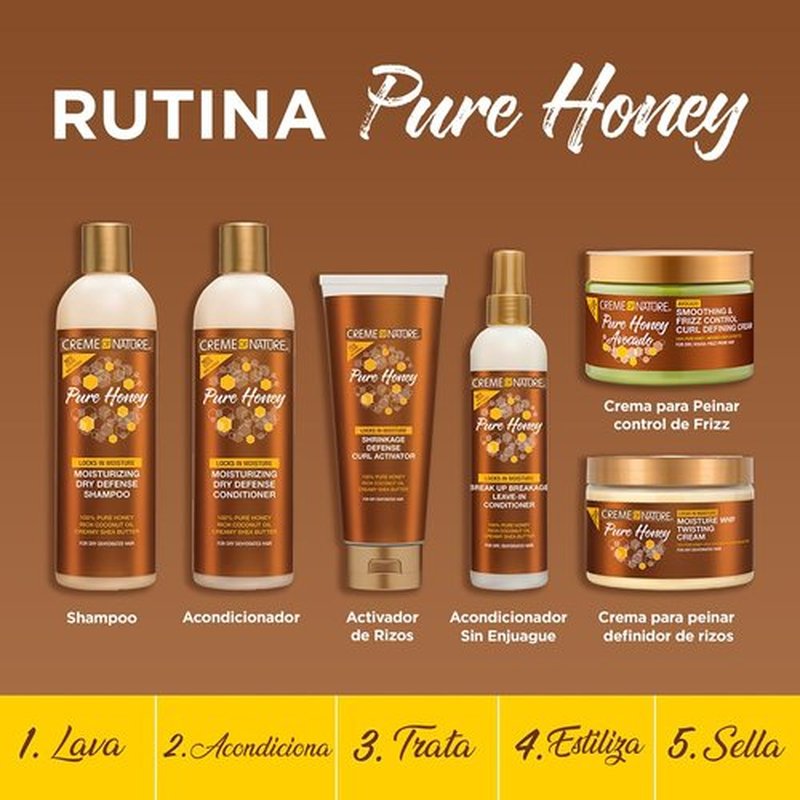 Creme of Nature Pure Honey Shampoo - Moisturizing Dry Defense with Coconut Oil & Shea Butter | 12 oz