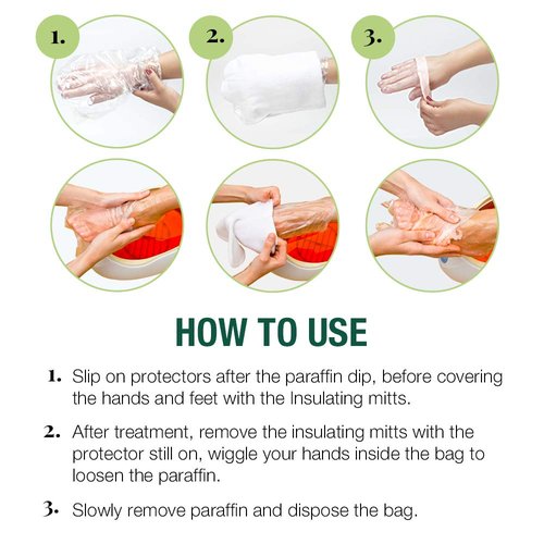 Clean + Easy Paraffin Wax Bags for Hands and Feet Protectors – Paraffin Liners for Hand and Feet Mitt Inserts, 100 Count