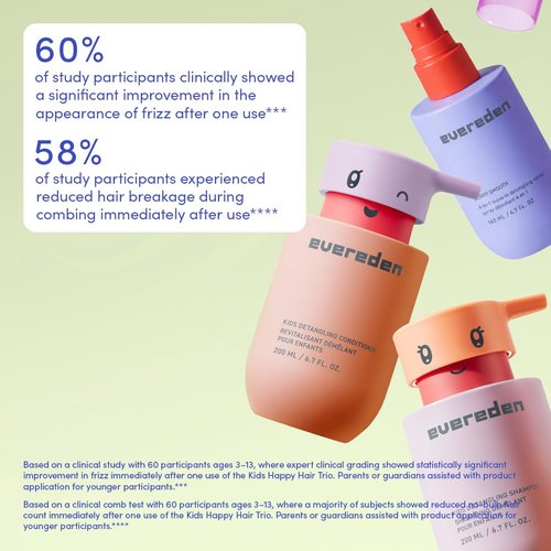 Evereden Kids Haircare Set - Hair Detangling Shampoo & Conditioner for Ages 3+ | Vegan, Sulfate-Free, Argan Oil
