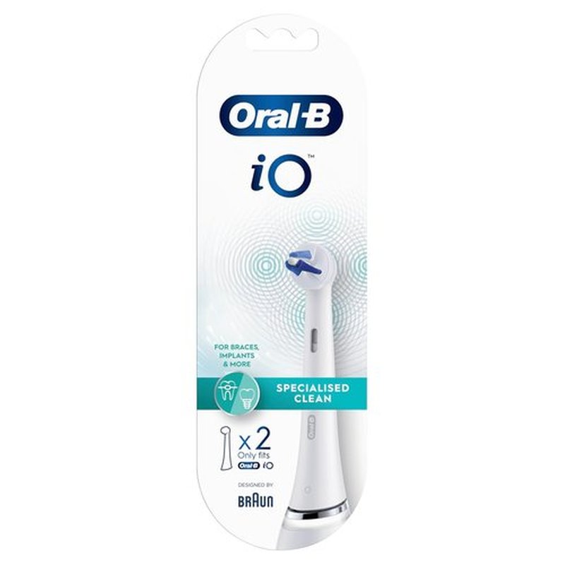 Oral-B iO Electric Toothbrush Heads - Specialized Clean for Deep Plaque Removal | Pack of 2, White